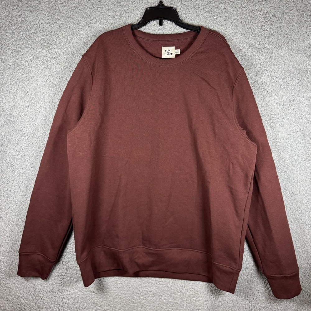 Flint and Tinder 10 Year Sweatshirt Mens 2XL Red Crewneck Pullover Huckberry